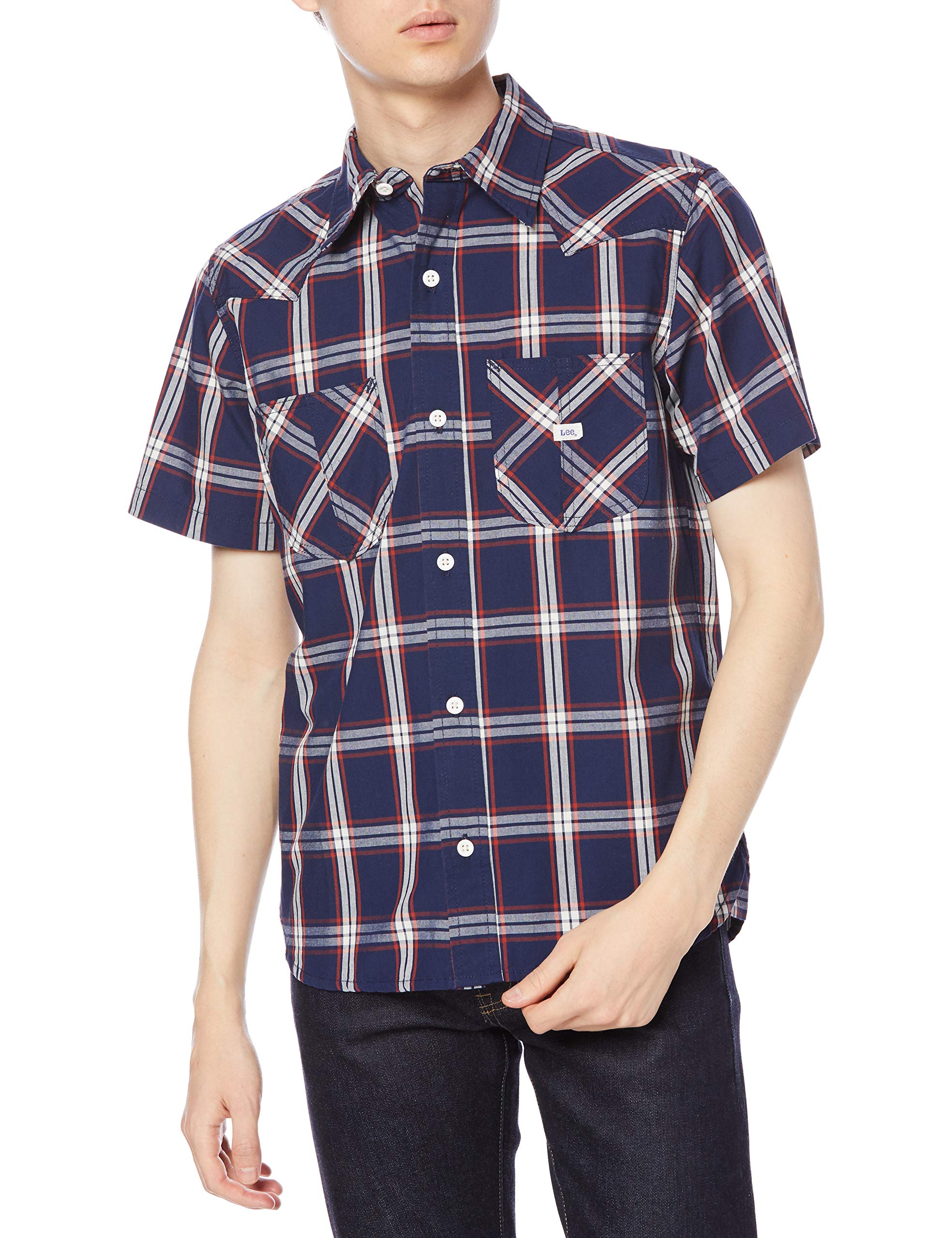 

Мужская рубашка на пуговицах Lee Size LCS46008, темно-синий/белый, XL,