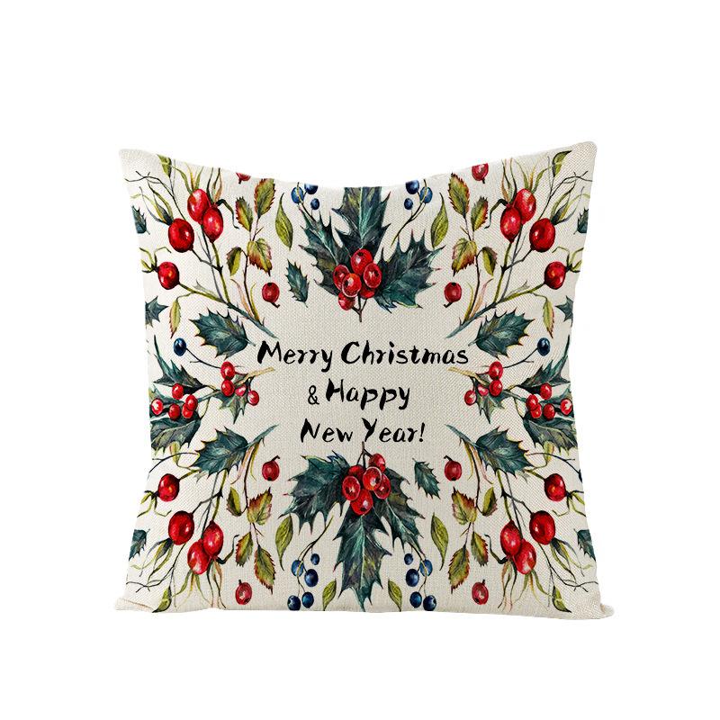New Christmas Throw Pillow Cover Home Sofa Living Room Linen Bedside Cushion Cushion Cover Print