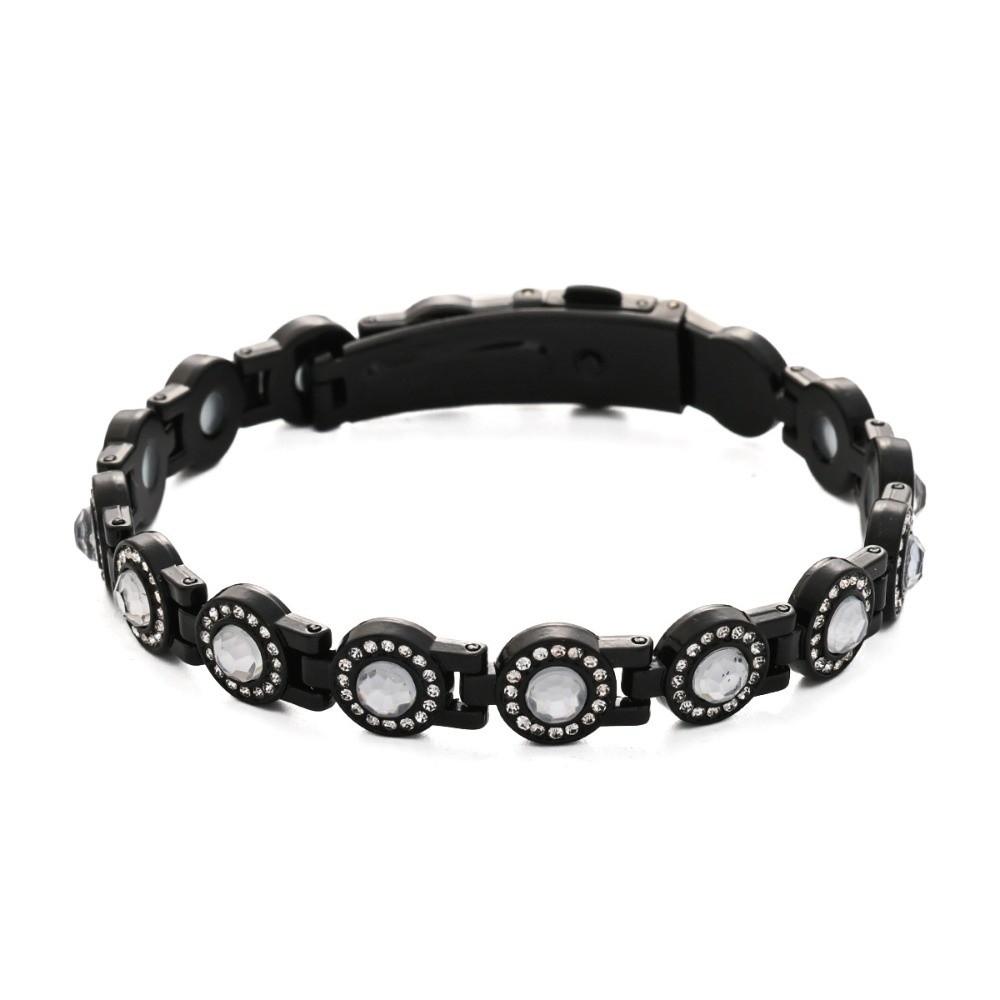 High Polished Anti Static Bangle Magnet Rhinestone Wrist Chain Minimalist Magnetic Bracelet  Party