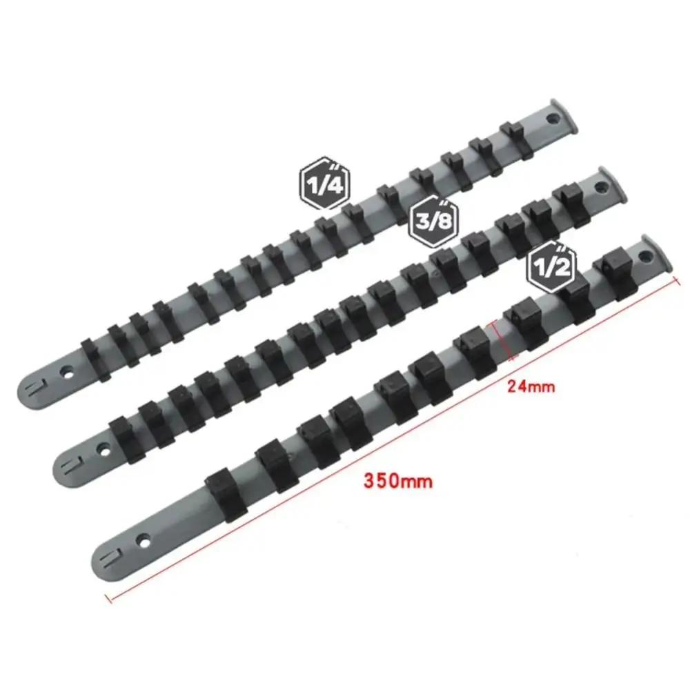 New 350mm Storage Rack 1/4in 3/8in 1/2in Plastic Organizer Tray Holder