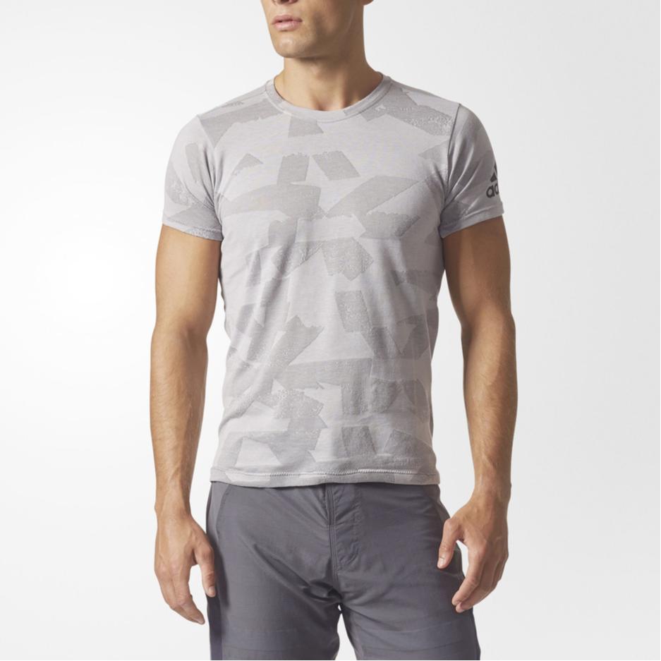 adidas On The Move Series Fashion Comfortable Soft Round Neck Short Sleeve T-Shirt Men Tops Gray BQ0727