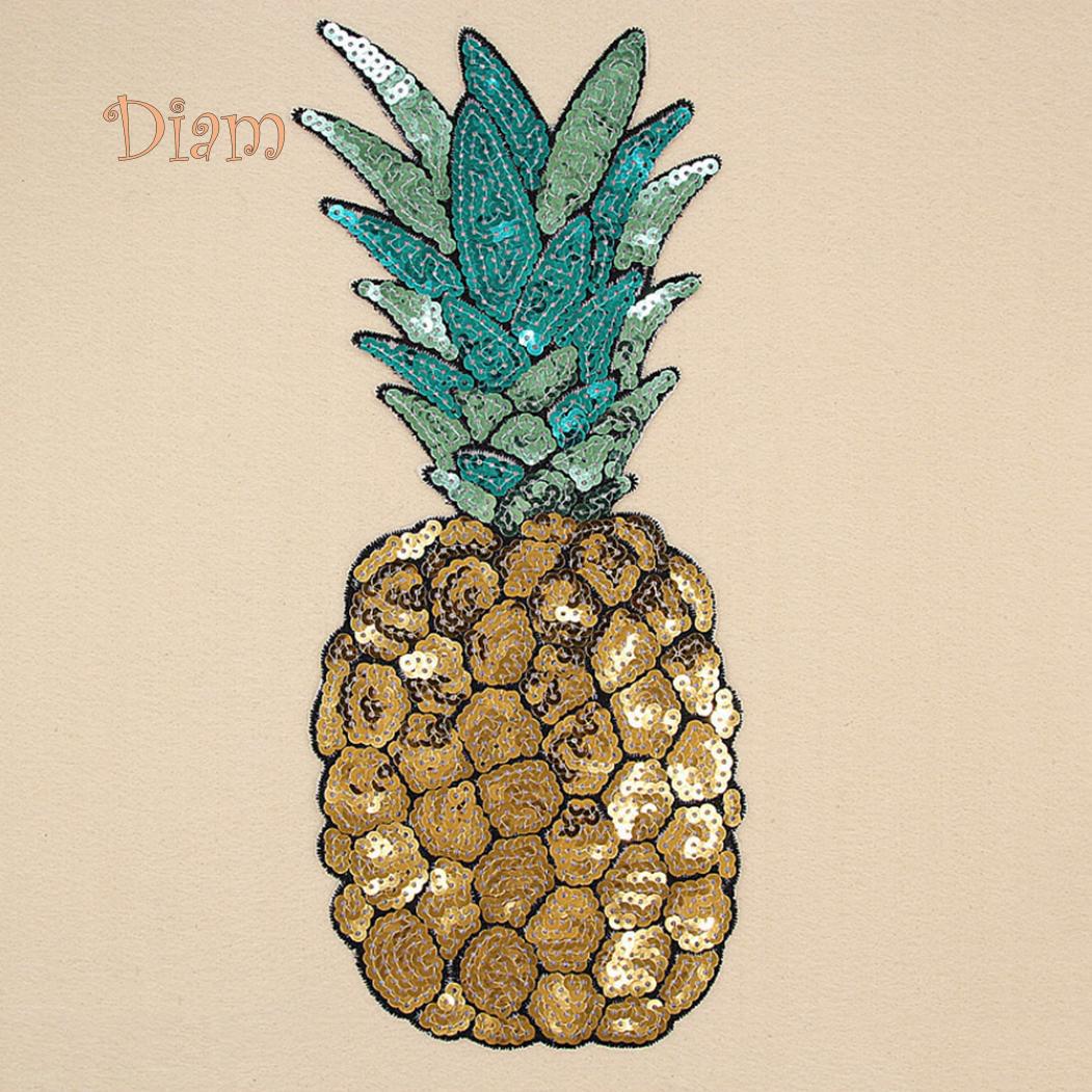 Lachepper ананас вышитая утюг на нашивке с блестками DIY одежда аппликация наклейка значок аксессуары