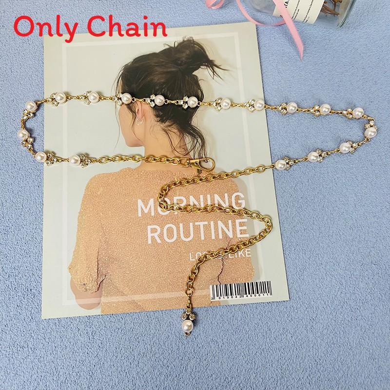 Pearl Water Drilled Metal Waist Chain For Women Summer Fashion Accessory