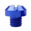 2pcs M10x1.25 Rearview Mirror Screw Hole Plug Screw Bolt Blue Positive, 10mm