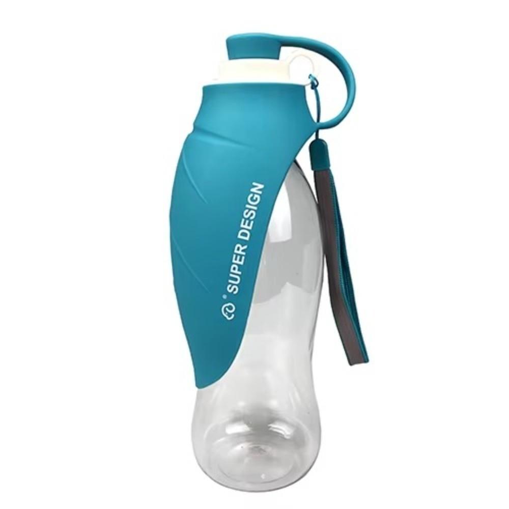 

Silicone Dog Water Bottle Leaf-shaped Foldable Dog Water Dispenser with Lanyard Spill-proof Pet Water Feeder синий