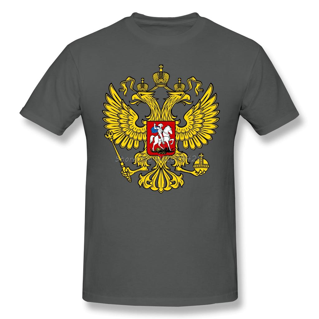 Coat Of Arms Of Russia Tshirt For Men Men Cotton Tees Streetwear Short Sleeve Casual Tshirt Men Fashion TShirts Tee Top