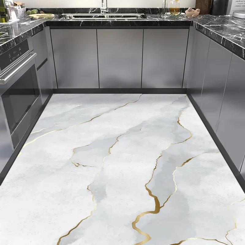 

Kitchen Floor Mat Pvc Leather Waterproof Carpet Home Decoration Non-slip Foot Mats Area Long Rug Alfombra De Cocina Alfombra Pvc 1pc 50x80cm