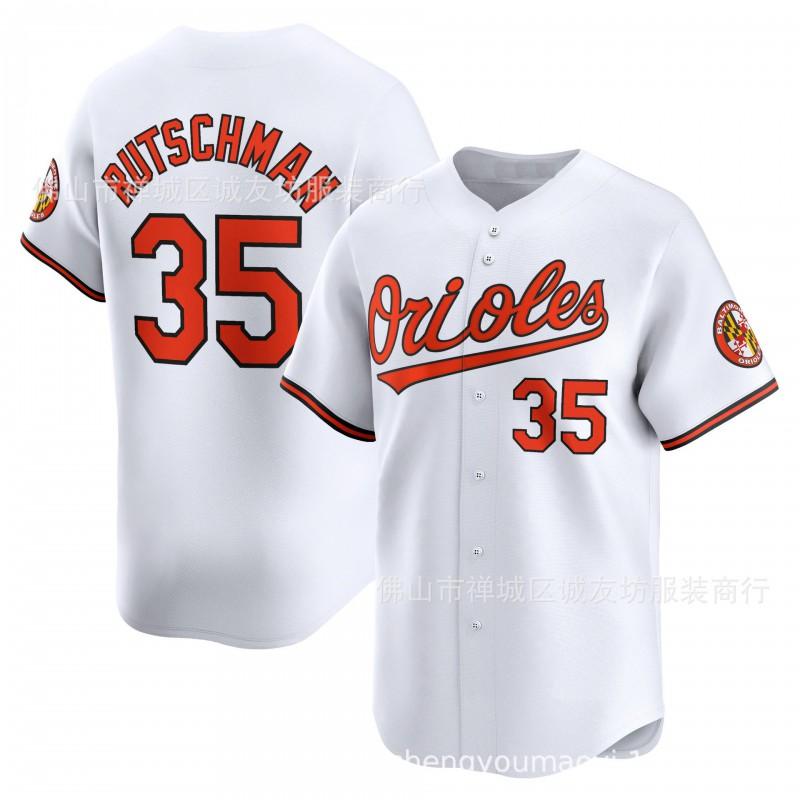 Baltimore Orioles 35 Adley Rutschman Orange Besticktes Baseballtrikot Unisex Fanbekleidung