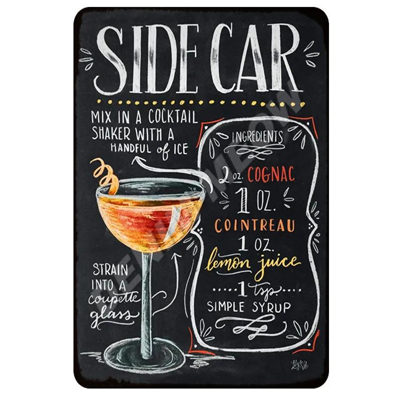 Cocktail Ingredients, Vintage Rum Punch Metal Plates, Mojito Metal Sign, Bloody Mary, Painting Wall Posters, Home Decor, WY50