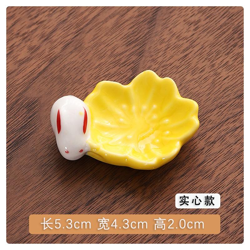 Colorful Ceramic Chopsticks Holder Sakura Blossoms rabbit Spoon Fork Chopstick Rest Tableware Stand Kitchen Dining Accessories