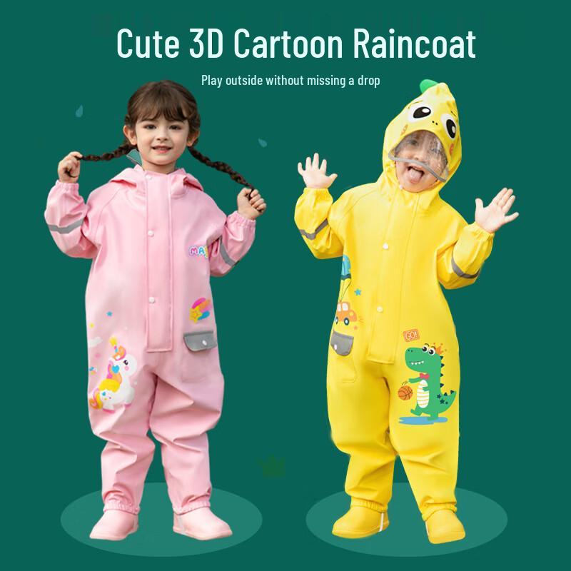Kids Thickened Cartoon One-Piece Raincoat