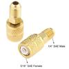 2Pcs AC Refrigerant Adapter SAE External Thread 1/4 Adapter To Charging Hose Pump Brass 5/16 SAE For R410 Valve System