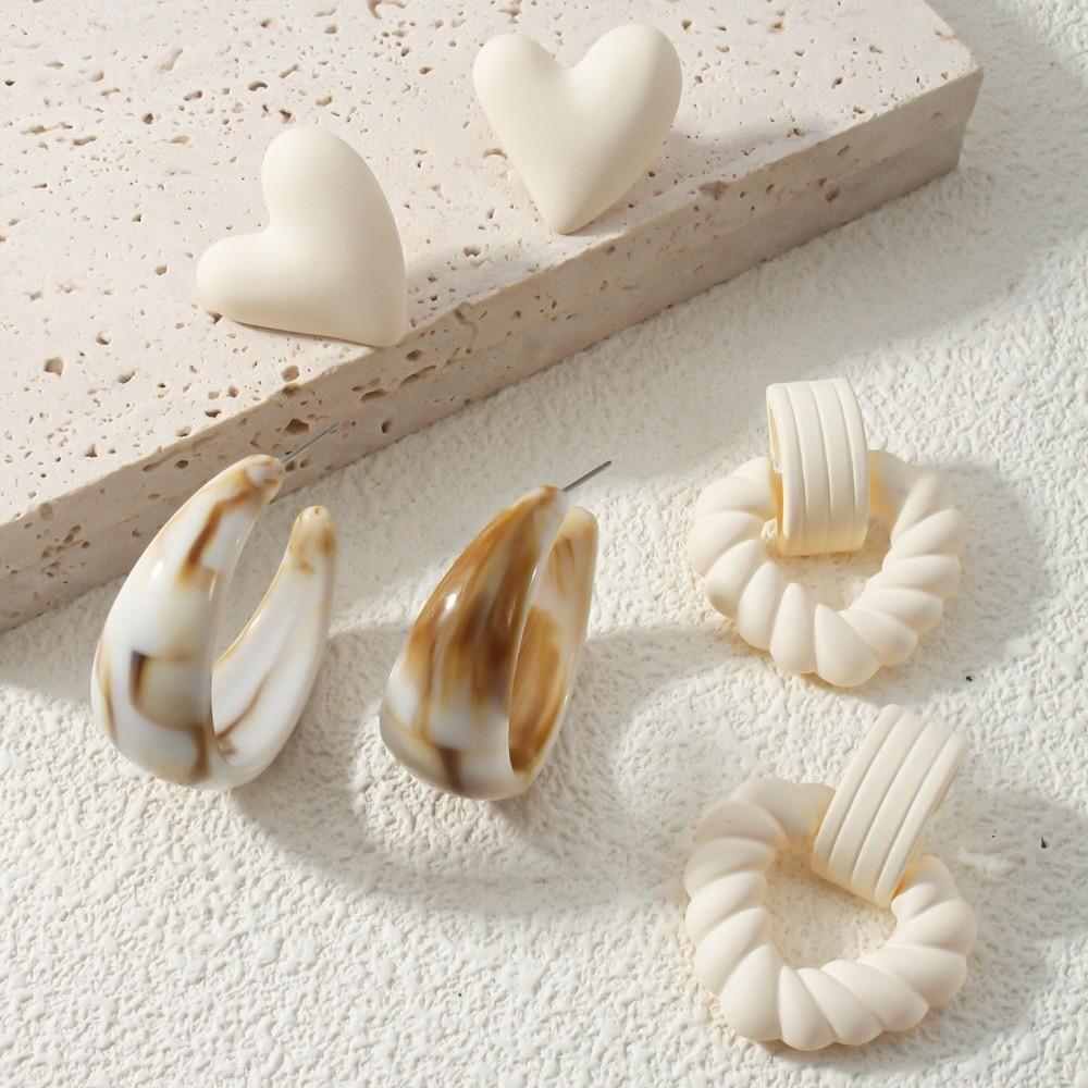 3 Pairs Candy Colored Stud Earrings Set Jewelry Accessories Gift  Daily Dressing and Party