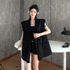 Simple Tailored Waistcoat Vest for Women Elegant Sleeveless Top Casual Lazy Style Fashion Versatile