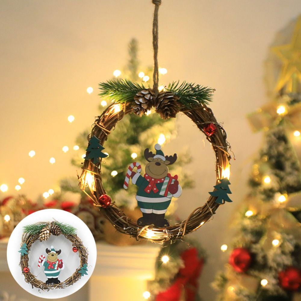 Elk deer Christmas Garland Simulation Christmas Front Door Pendant  Christmas Decorations