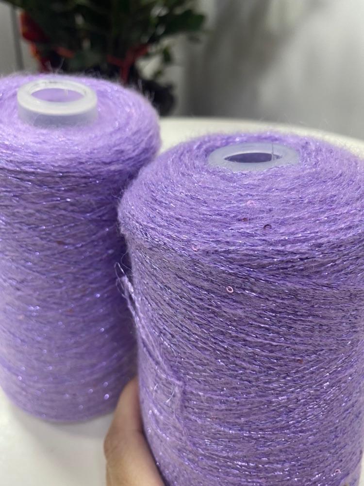 250g Bright Wire Mohair Yarn with Sequins for Crochet Knitting Clothing DIY Dolls Sweater Soft Thin Wool Thread Comfortable Blue