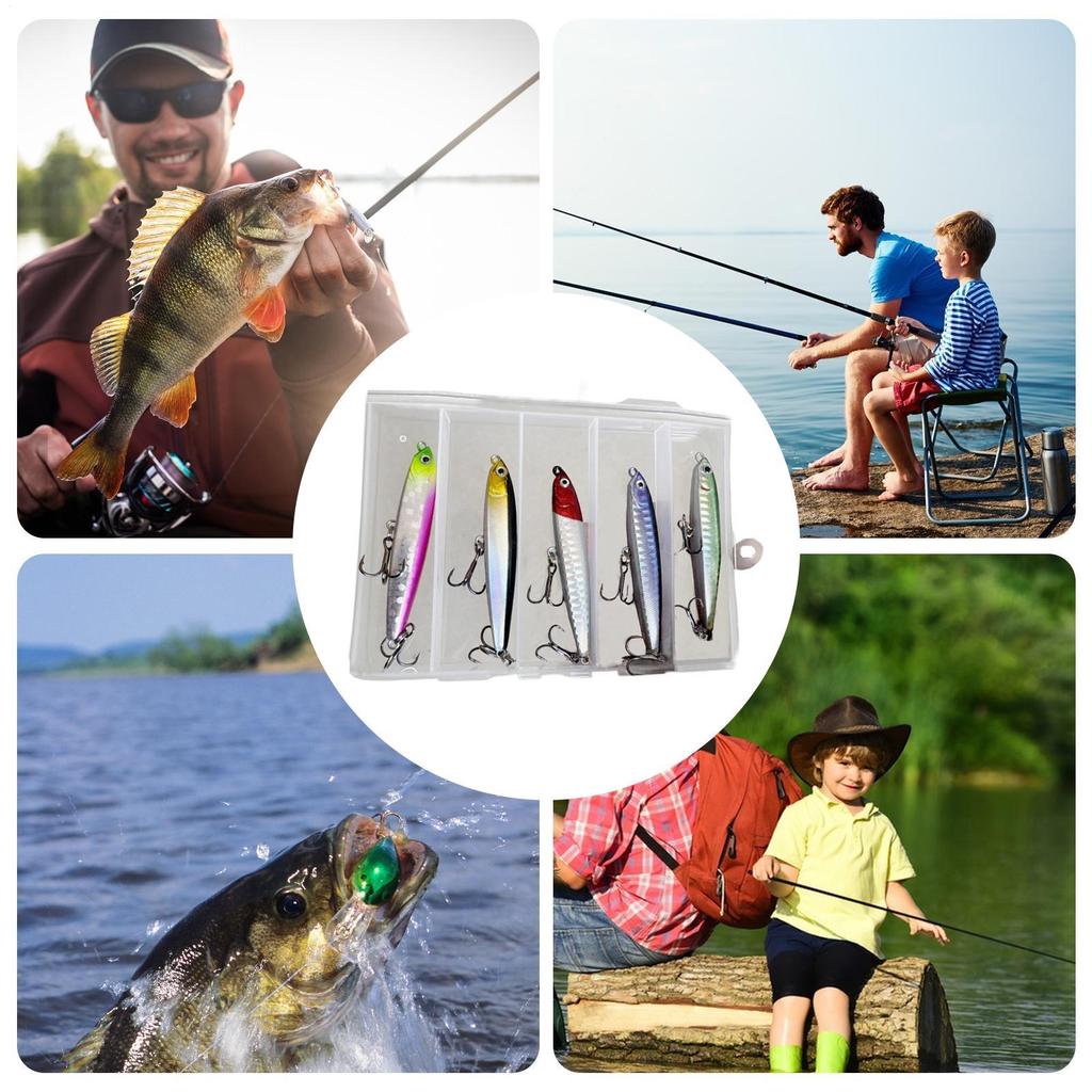 Fishing Lure 5pcs Sinking pencil lure with storage box Bass Fishing Tackle Saltwater Fish Bait Trolling Lure Fishing Accessory