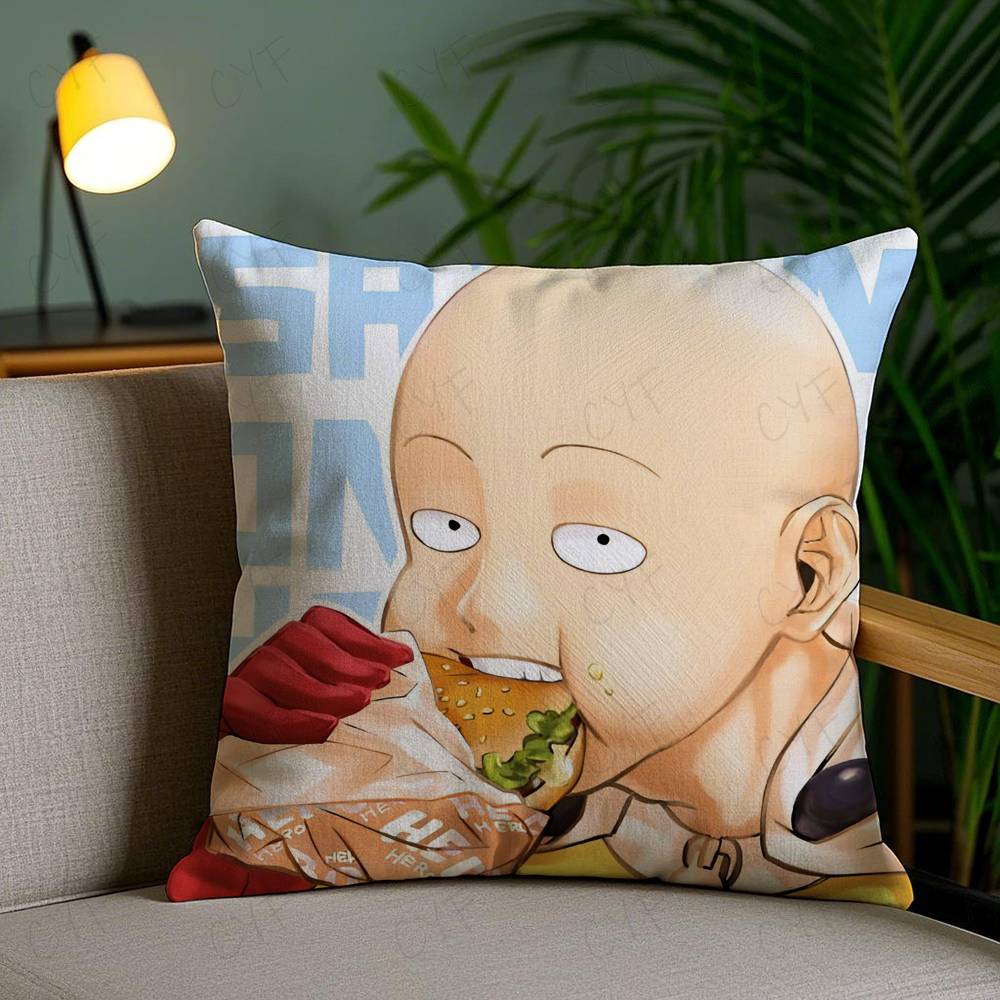 Funny Anime O-One-Punch Man Pillow Case Custom Printed Brushed Fleece Pillow, Baby Skin-Touch, Eco-Friendly Dye-Sublimation Cush