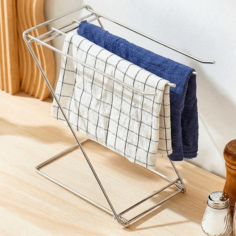 Stainless Steel Kitchen Cloth Drying Rack Foldable Design Rag Drain Holder  Bathroom Sink