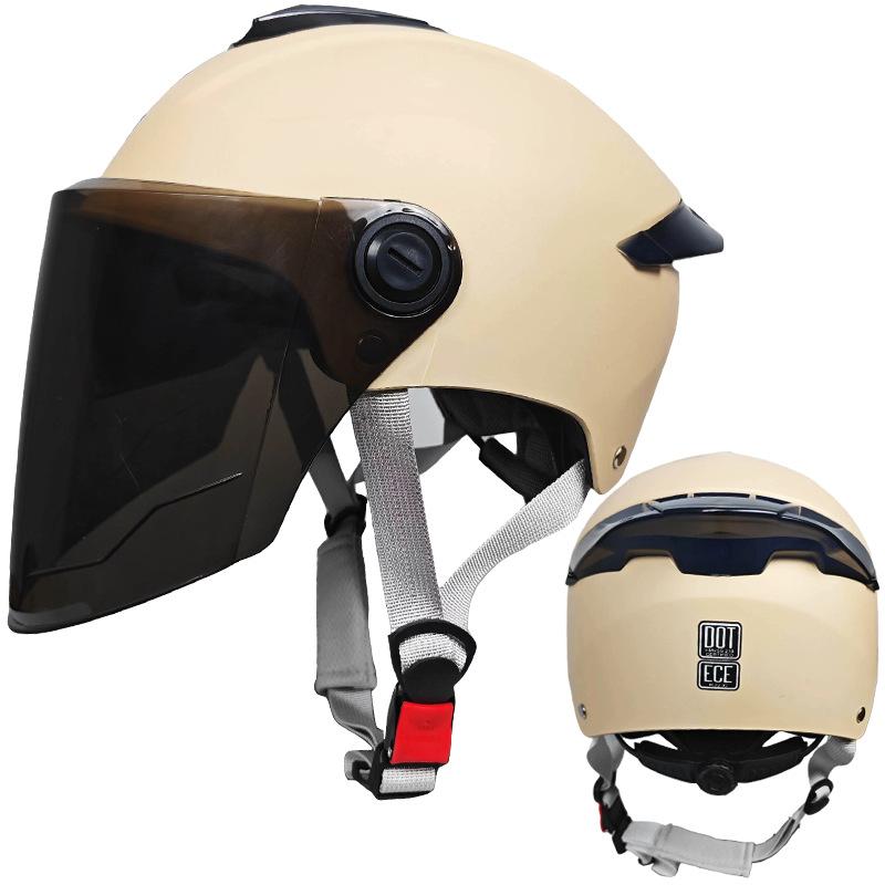 Anti-fog Dual Lens Electric Car Helmet for Men and Women All Seasons Universal Half Helmet