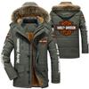 Mens Winter Cotton Padded Jacket - Printed Car Hooded Coat Urban Youth