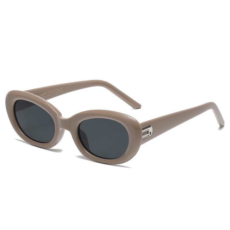 Korean Style Retro Oval Sunglasses: Fashionable, Trendy, Street Style Sun Protection for Celebrities & Concerts.