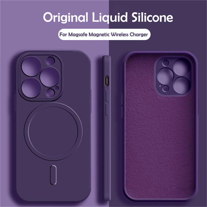 Luxury Liquid Silicone For Magsafe Phone Case For iPhone 17 Air 16 17 Pro Max 14 15 12 13 Mini Magnetic Wireless Charging Cover