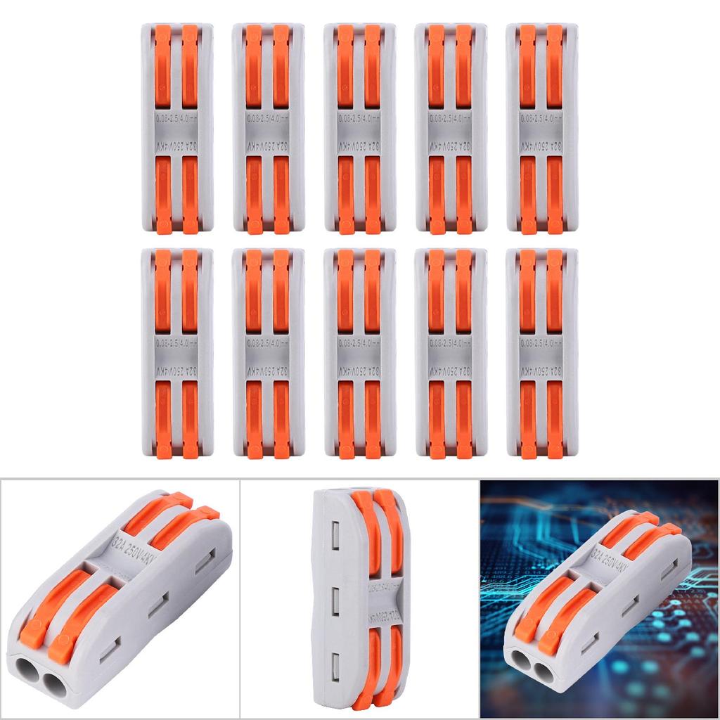 10 BUC PCT22 Conector de Sârmă cu Buton Colorat 2in2out Bloc Terminal Rapid pentru Cablare Clip Monocrom