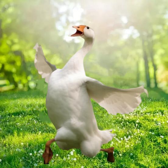 Bílá husa zahradní kolík akrylový 2D kolík na trávník vtipná husa kolík venkovní dekorace na terasu zadní dvorek
