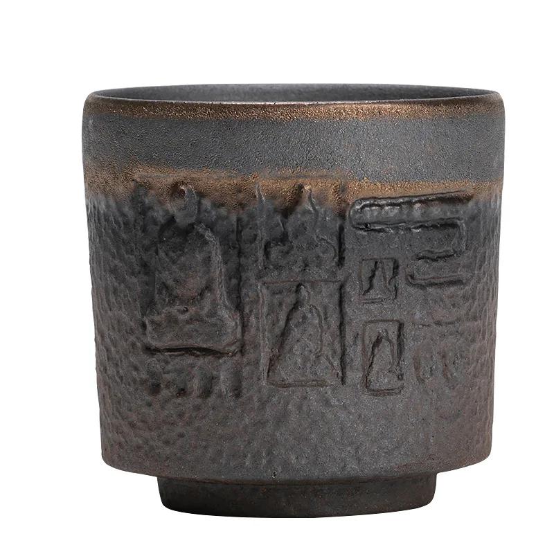 Retro Gold-plated Iron Glaze Dunhuang Cup Tea Cup Master Cup Ancient Early-fired Handmade Ceramics Tea Cup Kung Fu Tea