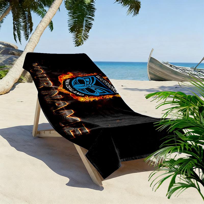 New Zealand Warriors Print Beach Towel, Large Soft Quick Dry Towel for Beach Camping Swimming