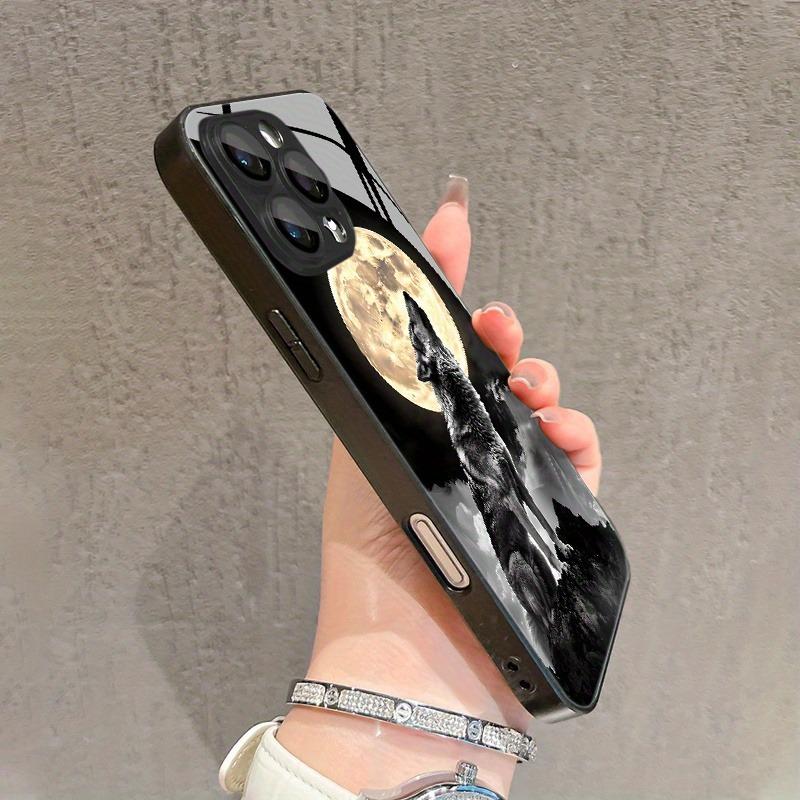 Coole Nachtwolf-Muster Glasmaterial Handyhülle Für iPhone 17 16 15 14 13 12 11 Pro Max 16E 17Air 7 8 15 Plus XR XS X Hülle