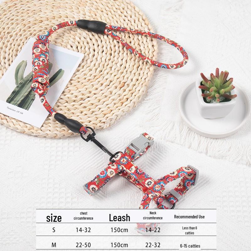 Denim Wear-Resistant Dog Leash & Harness for Small Dogs and Cats