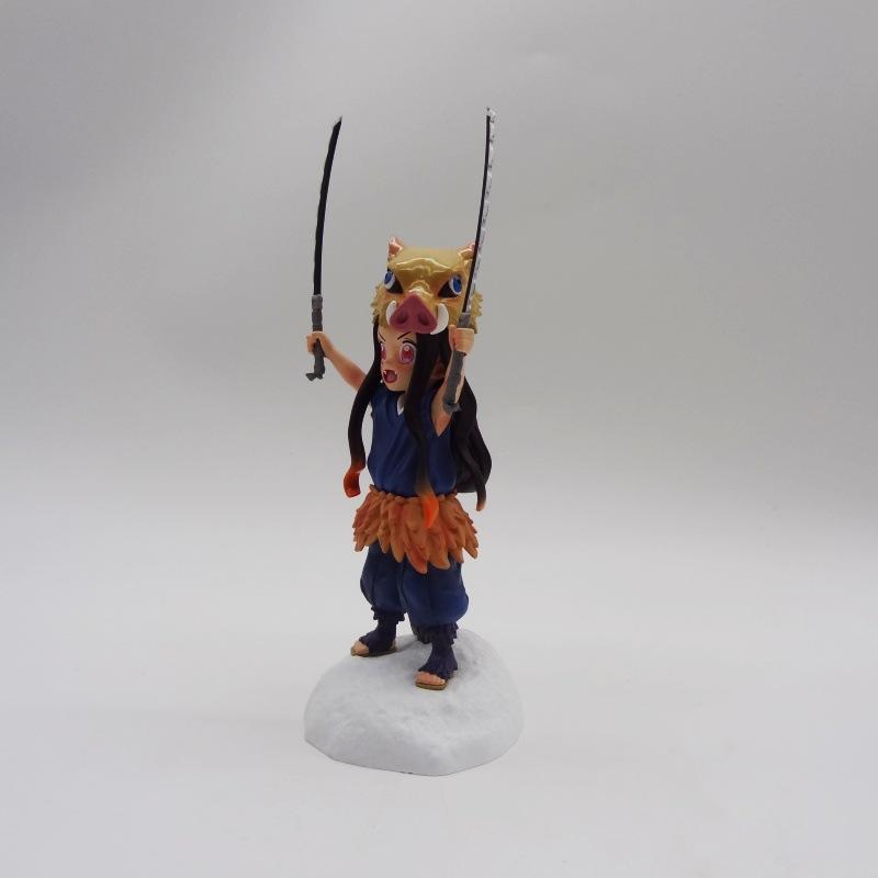 Ghost Slayer Blade Inosuke Pig Head Standing Position, 19.5cm