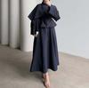 Cross-border European and American Women's Clothing  Summer New Round Neck Simple Cape Commuter Long-sleeved Straight One-step Skirt