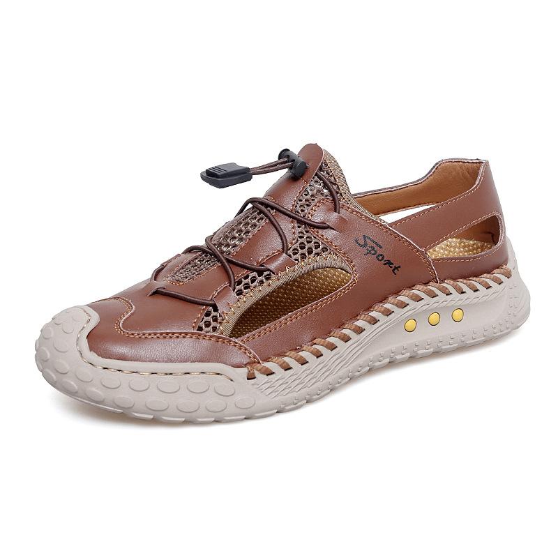 2025 summer men's shoes bag head men's sandals breathable explosion casual shoes new hollow beach shoes