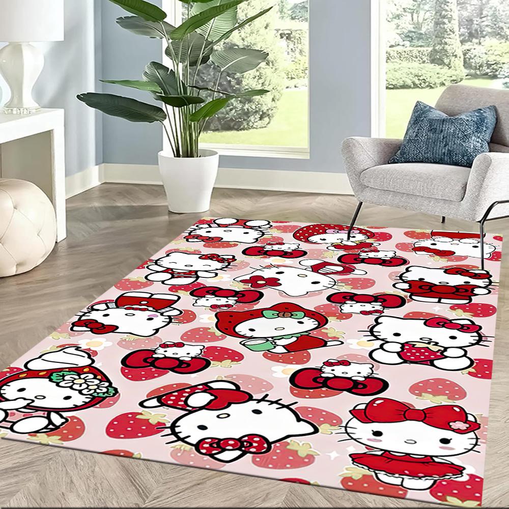 Hello Kitty Party Square rugs are a great choice for living rooms, bedrooms, home décor, and as gifts.