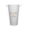 Vaso Secchiello Fioriera Minimalista in Ferro Battuto per Composizioni Fresche o Essiccate, Ideale per Fioreria o Arredo Soggiorno