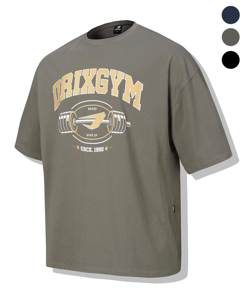 DRIX Gym Big Logo Graphic Oversized Half Sleeve_3Color
