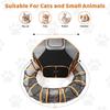 Odoland 120cm Pet Circle 315cm Tunnel Foldable Hexagonal Large Cat Tunnel Dog Play Circle Small Animal Playpen Tent Cage Delivery Room Game Fence