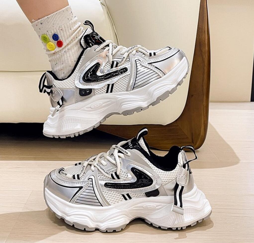 Fashion Autumn Korean Height Increasing 5CM Sneakers Women’s  Platform Casual Ladies Shoes All-match Chunky Dad Shoes Zapatillas Mujer