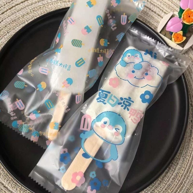 100Pcs Food Grade Ice Pop Bags Disposable Plastic Popsicle Bags Freeze Treat Storage Ice Cream Mold Bag