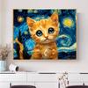 5d DIY Diamond Painting Cross Stitch Abstract Starry Sky Cat Diamond Embroidery Mosaic Full Round Drill Home Decor Crafts