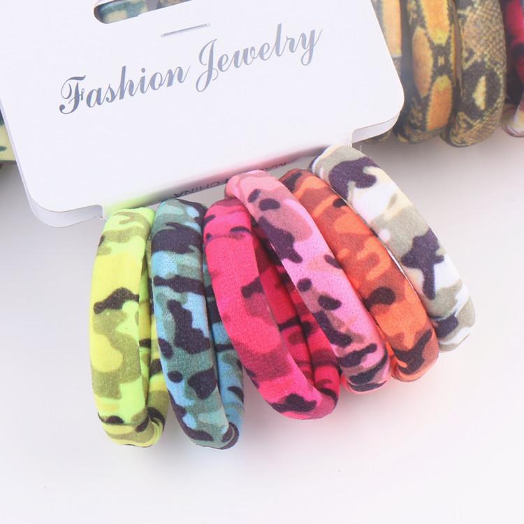 6Pcs/Set High Elasticity Printed Scrunchie Women Girls Children Elastic Hair Rubber Bands Accessories Tie Hair Rope Ring Holder