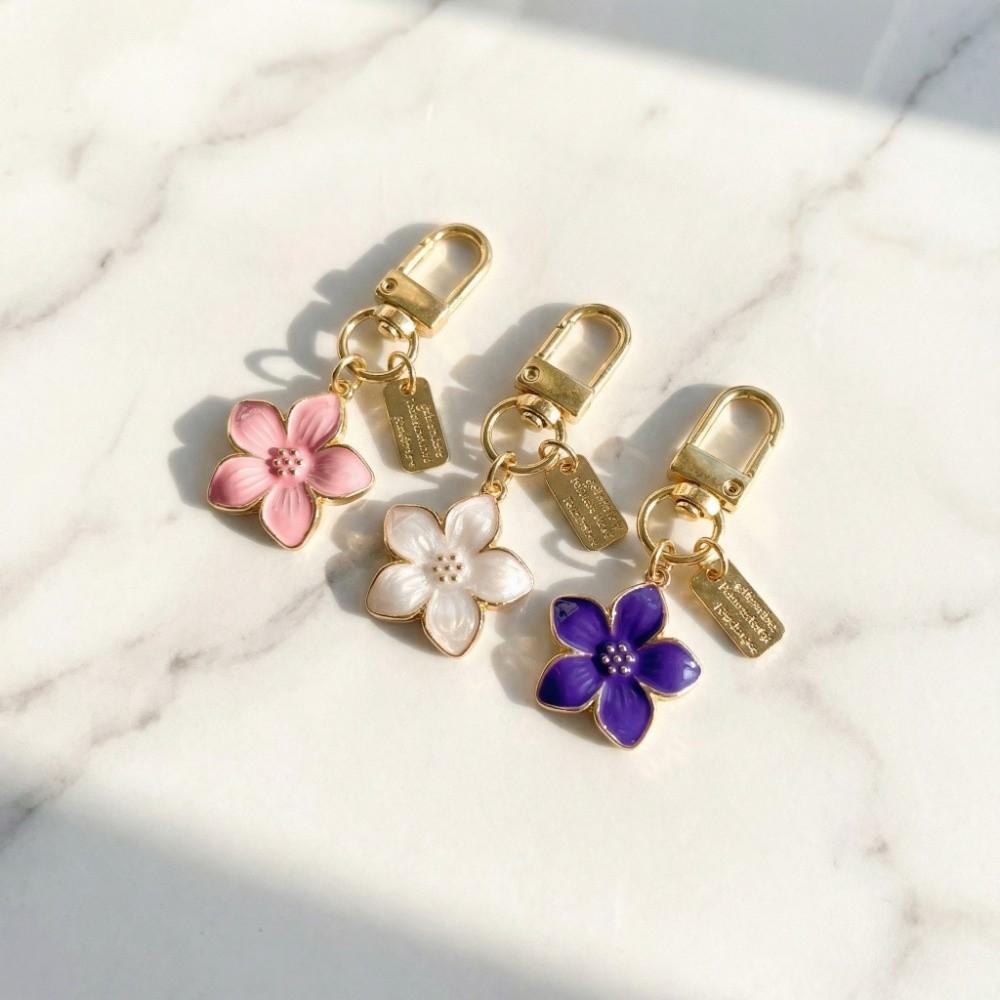 Mini Flower Pendant Ornaments Cherry Blossom Keychain Creative Bag Hanging  Backpack Accessory