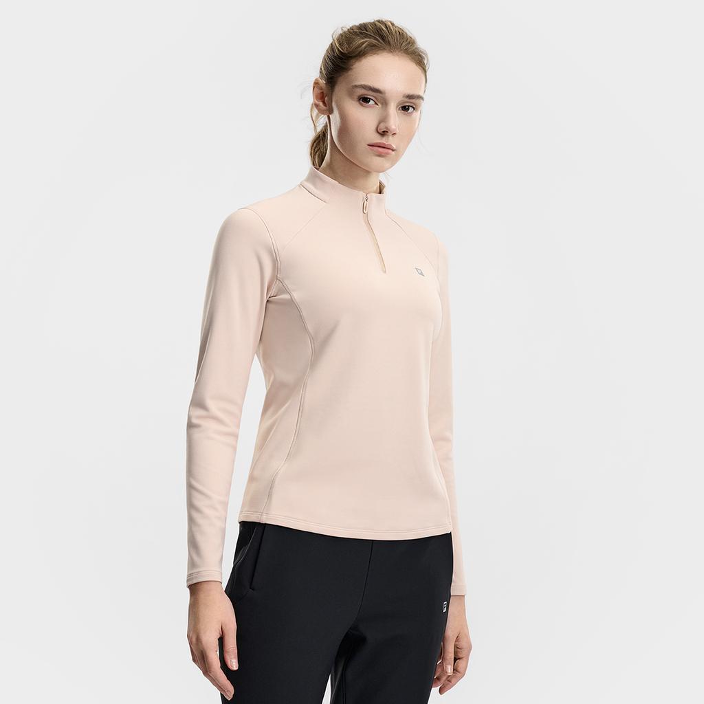 Fila Fleece-Version Einfach Sporttraining Bequem Vielseitig Warm Langarm-T-Shirt Damen Oberteile Rosa A11W611219FPK