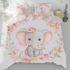 Animal Elephant 3D Print Pattern 2 Piece Bedding Set with Pillowcase All Season Quilt Duvet Cover with Zipper for Kids Adults