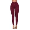Women Skinny Trousers Slim Fit Solid Color Pants Cotton Blend High Waist Casual Trousers for Office Street Party Dating