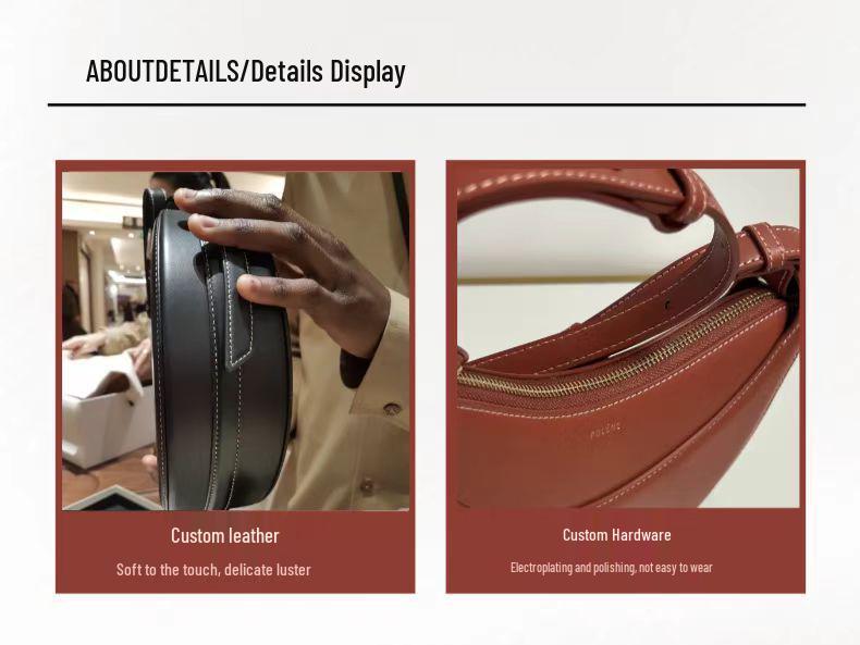 Bolsa de sillín: Diseño Urbano Francés, Cuero Genuino, Bolso de Hombro Único/Bandolera para Mujer