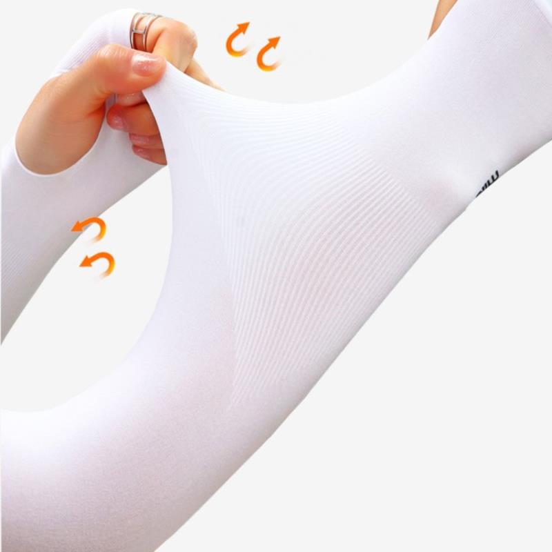2 Pcs Ice Silk Sun Protection Arm Covers Outdoor Cool Anti-Uv Arm Sleeves